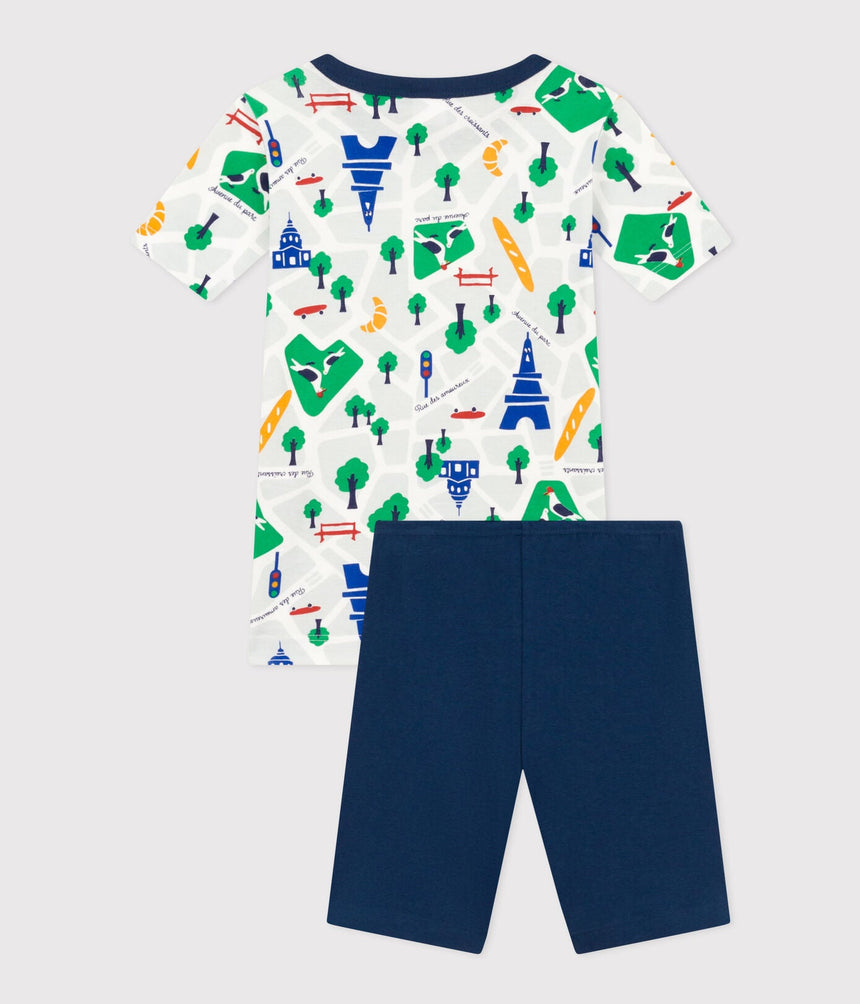 CHILDREN'S SHORT COTTON PARIS PRINT PYJAMAS