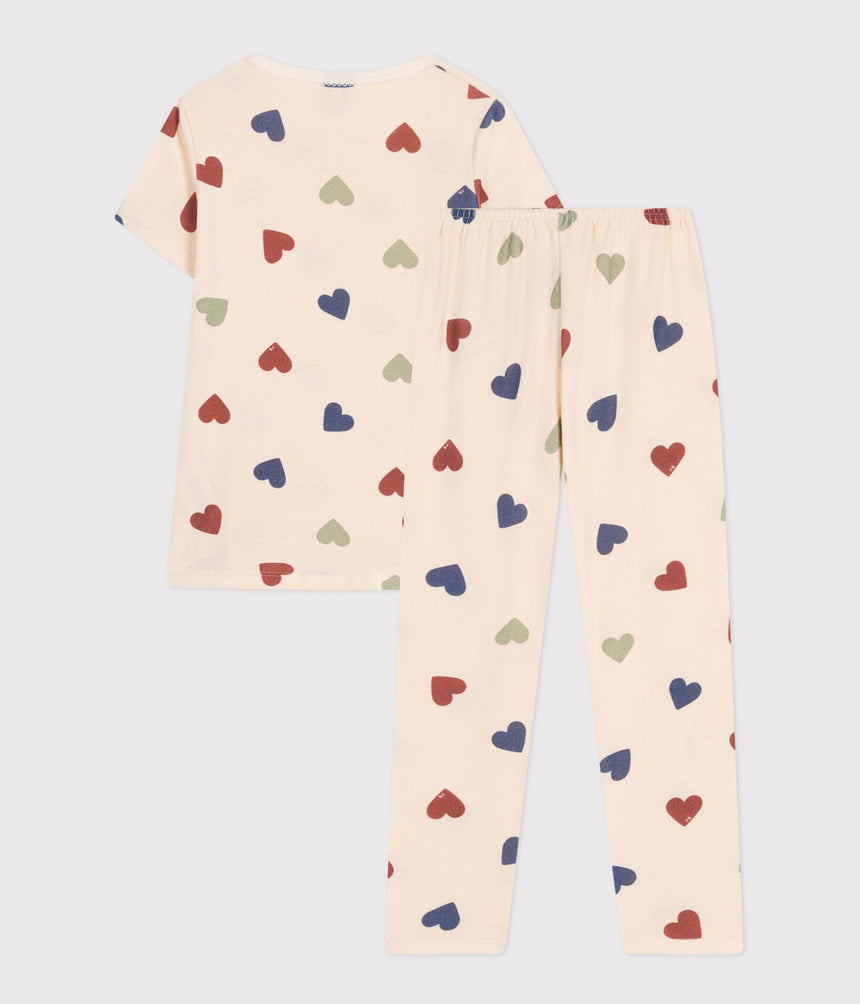 CHILDREN'S HEART PRINT COTTON PYJAMAS