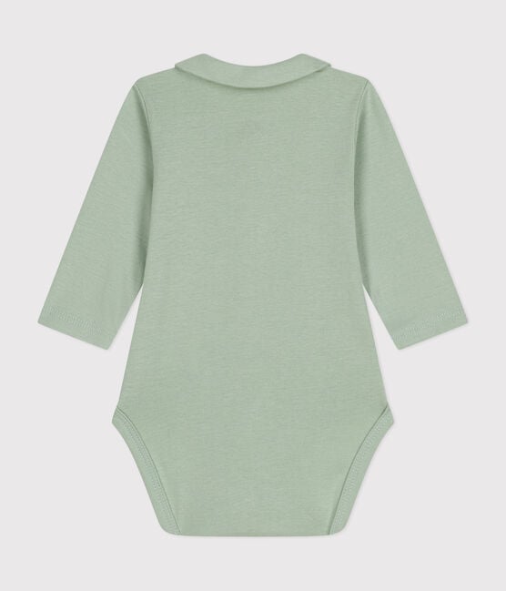 BABIES' LONG-SLEEVED COTTON BODYSUIT WITH COLLAR