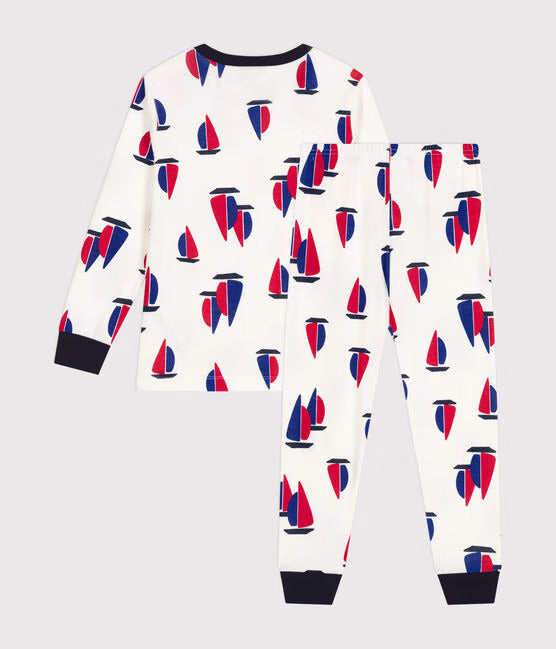 CHILDREN'S BOAT PRINT COTTON PYJAMAS