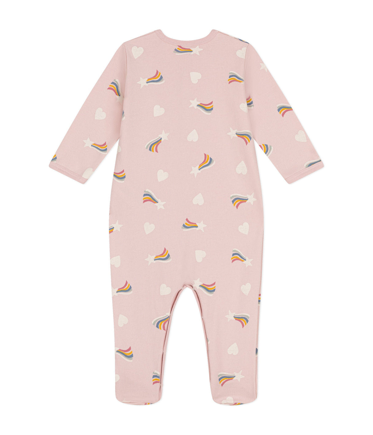 BABIES' PYJAMA SUIT IN STAR AND HEART PRINT BRUSHED FLEECE