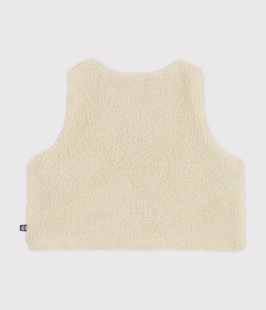 BABIES SHERPA SLEEVELESS JACKET