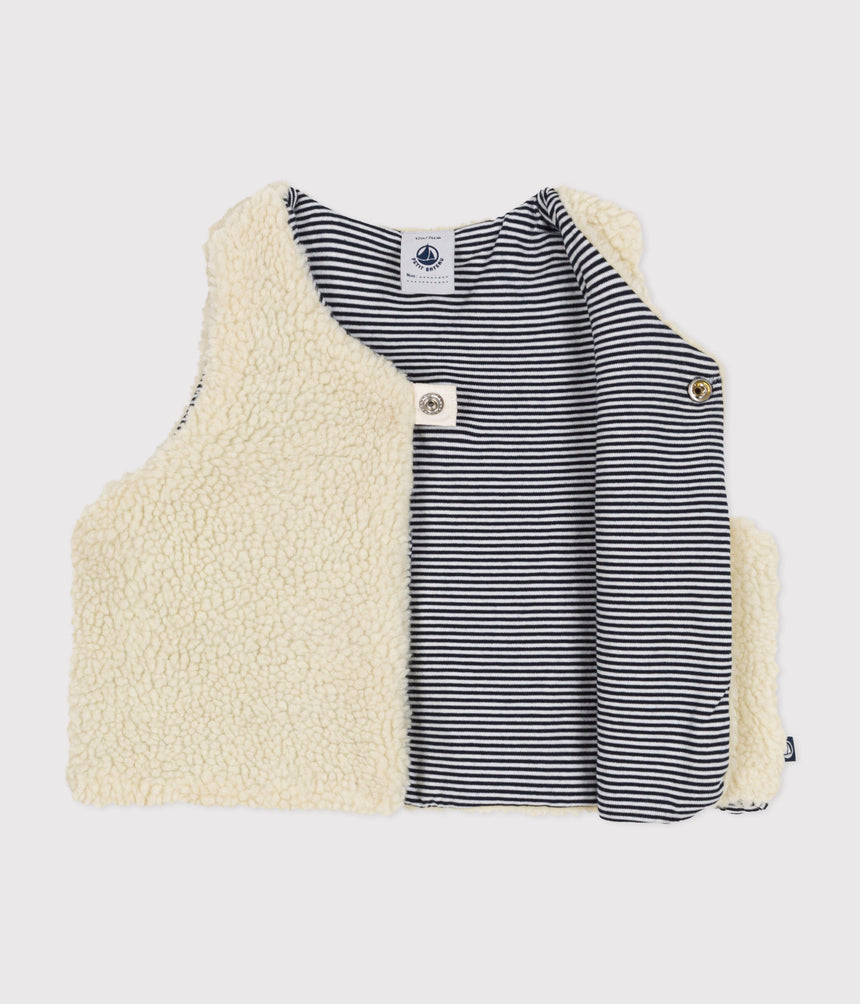 BABIES SHERPA SLEEVELESS JACKET