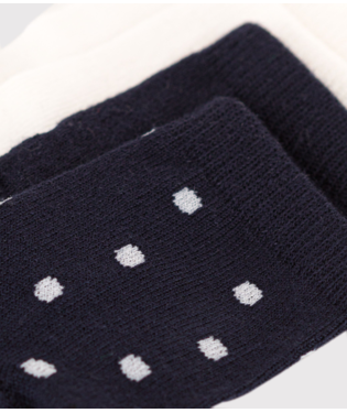 BABIES' SPOTTED COTTON SOCKS - 2-PACK