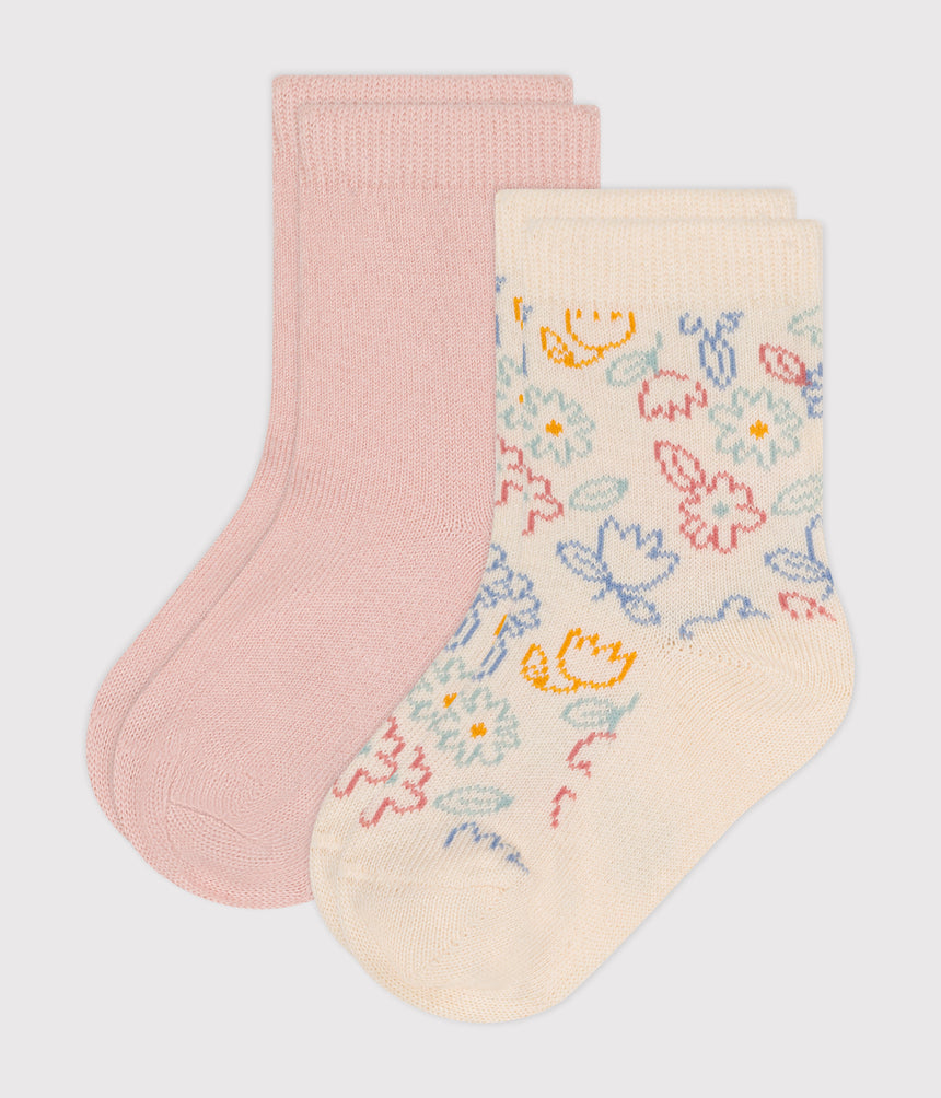 Babies' Flower-Patterned Socks - 2-Pack