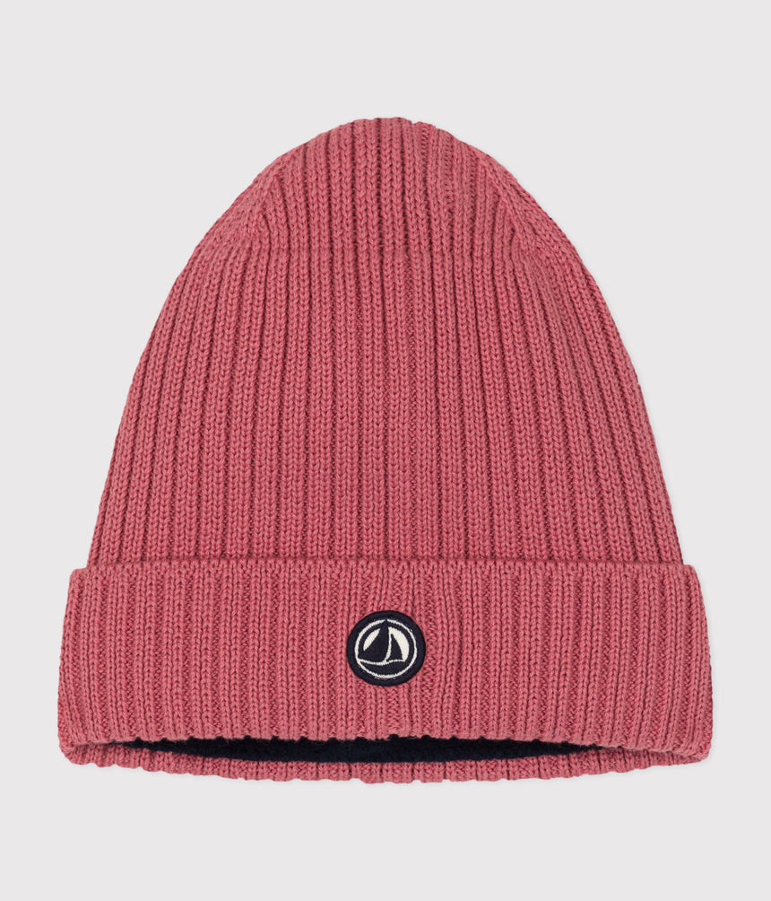 CHILDREN'S POLAR FLEECE-LINED KNITTED BEANIE HAT