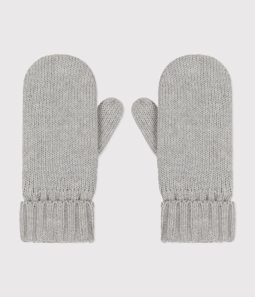 CHILDREN'S KNITTED POLAR FLEECE-LINED MITTENS