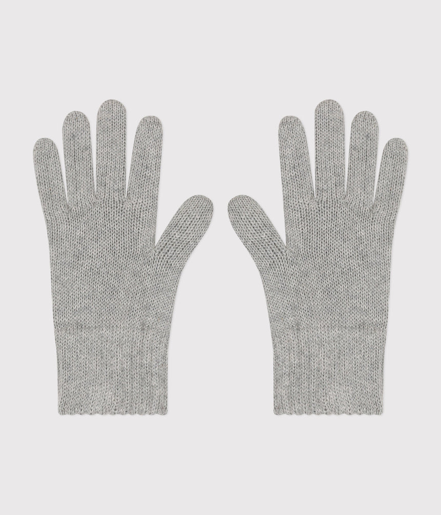 CHILDREN'S KNITTED GLOVES LINED IN POLAR FLEECE