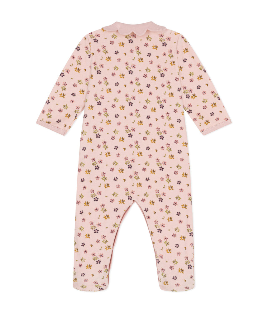 BABIES' FLORAL PRINT VELOUR PYJAMAS