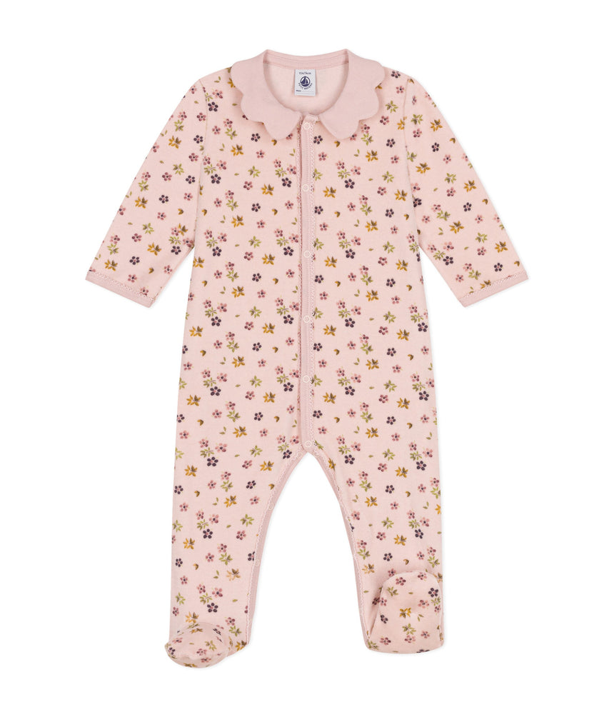 BABIES' FLORAL PRINT VELOUR PYJAMAS