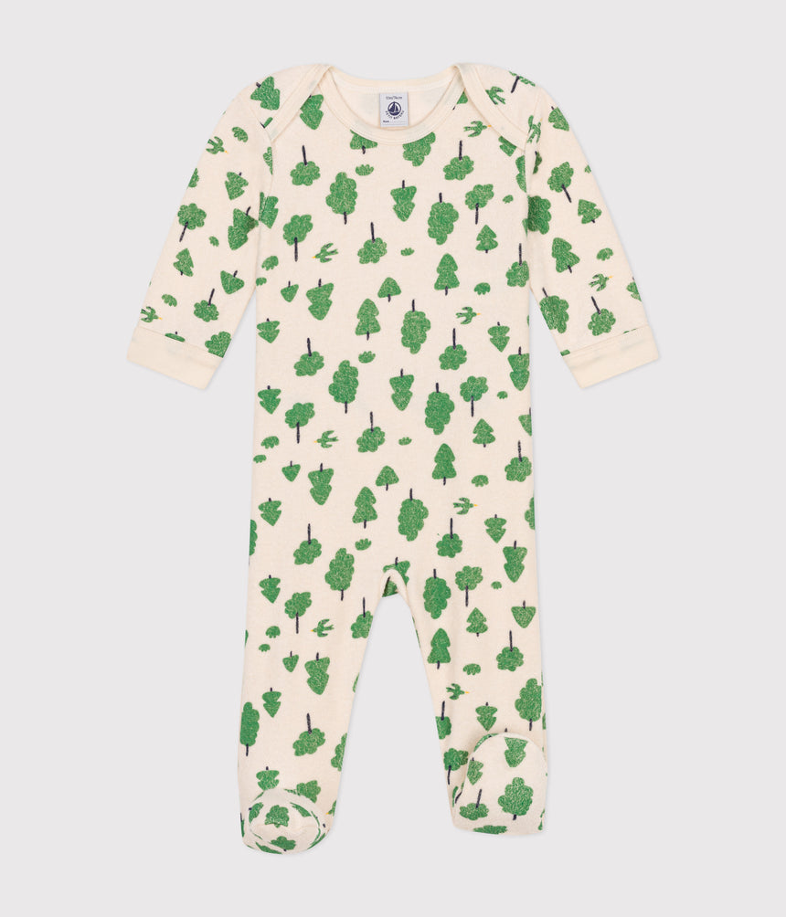 BABIES' TREE PRINT BRUSHED TERRY TOWELLING PYJAMAS