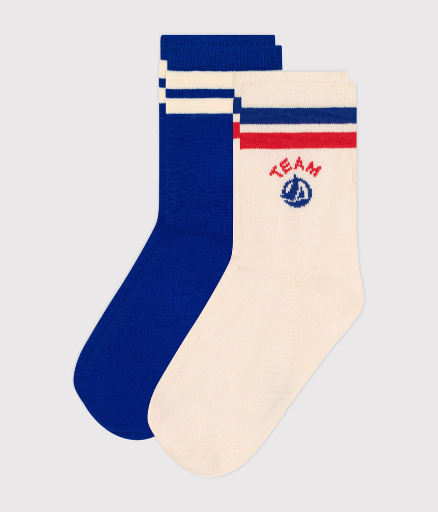 CHILDREN'S PETIT BATEAU COTTON SOCKS - 2-PACK