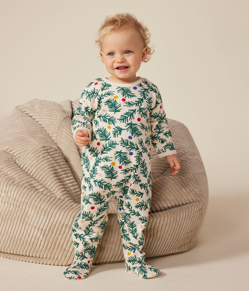 BABIES' CHRISTMAS TREE PRINT PYJAMAS IN BRUSHED FLEECE