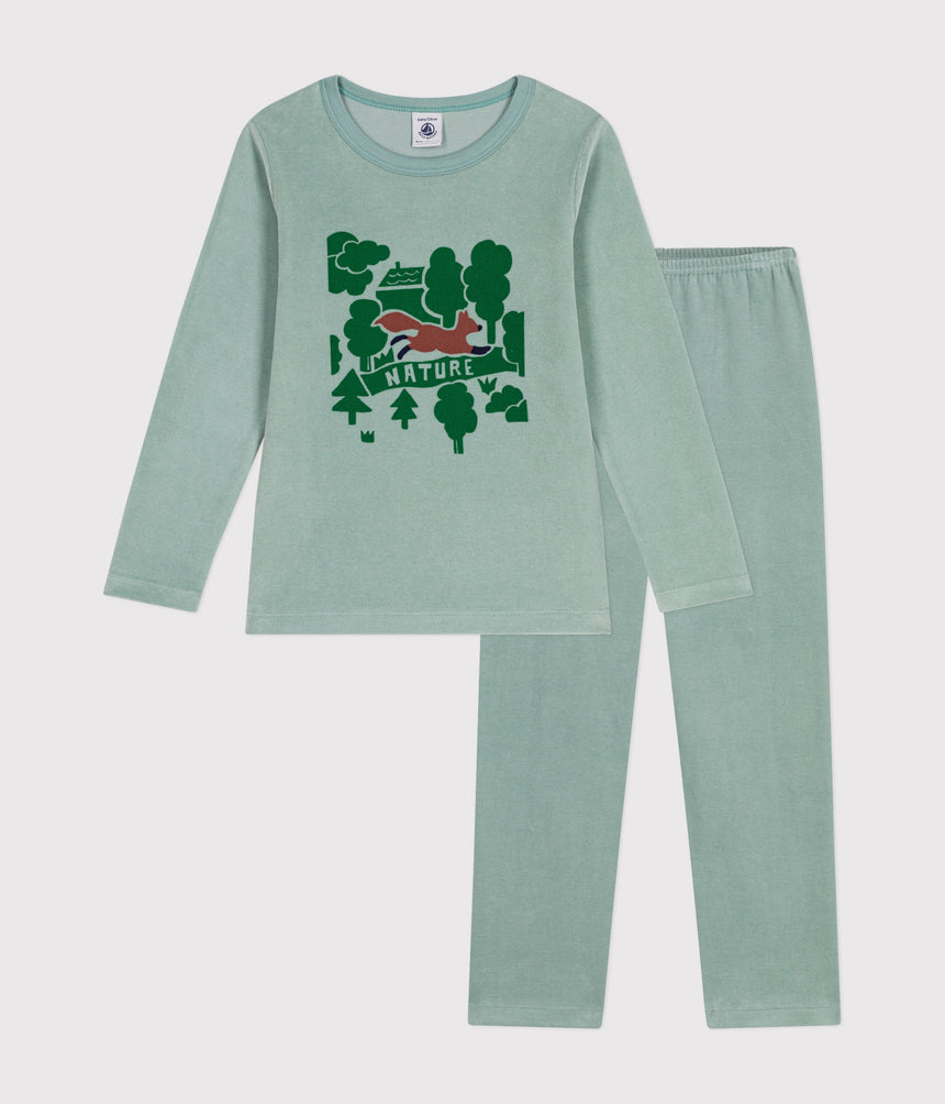 CHILDREN'S PLAIN VELOUR PYJAMAS