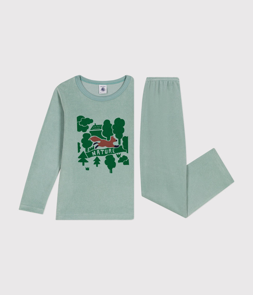 CHILDREN'S PLAIN VELOUR PYJAMAS