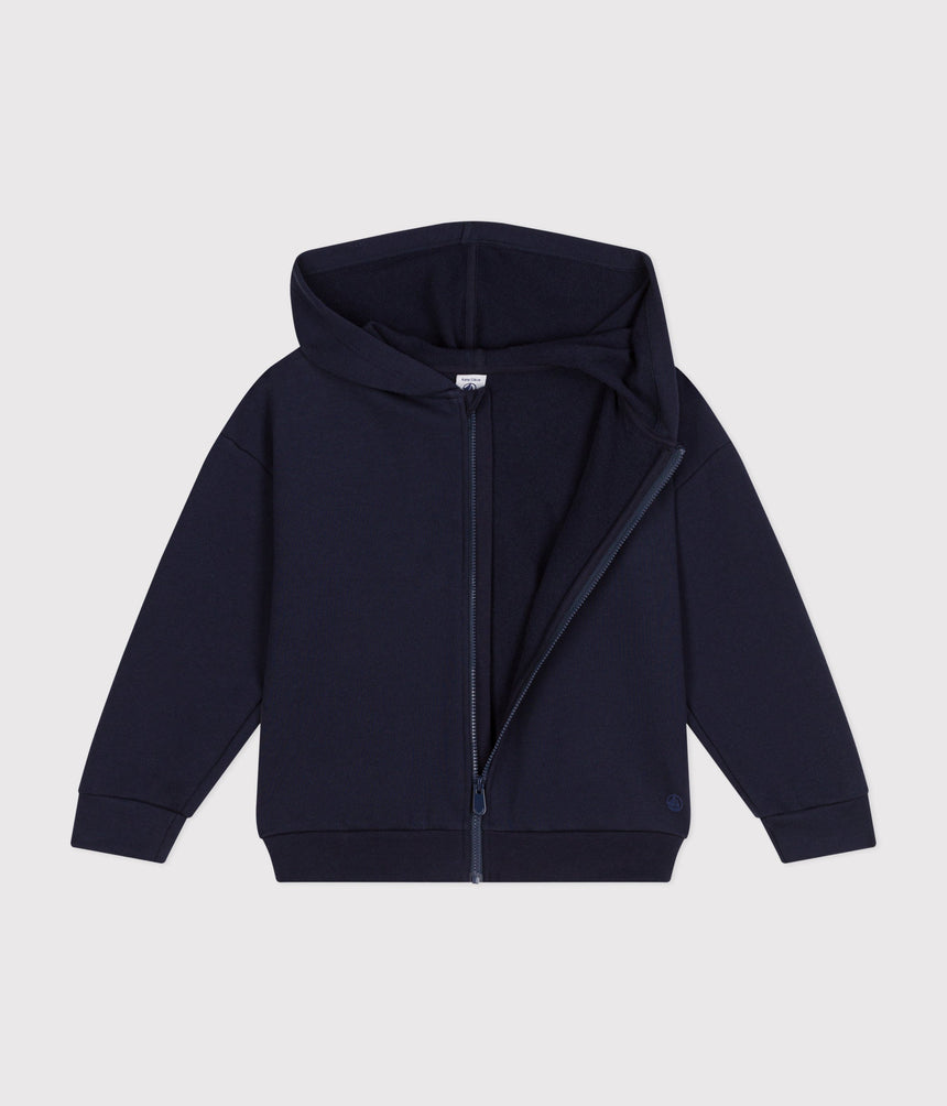 GIRLS' HOODED ZIP-UP FLEECE SWEATSHIRT