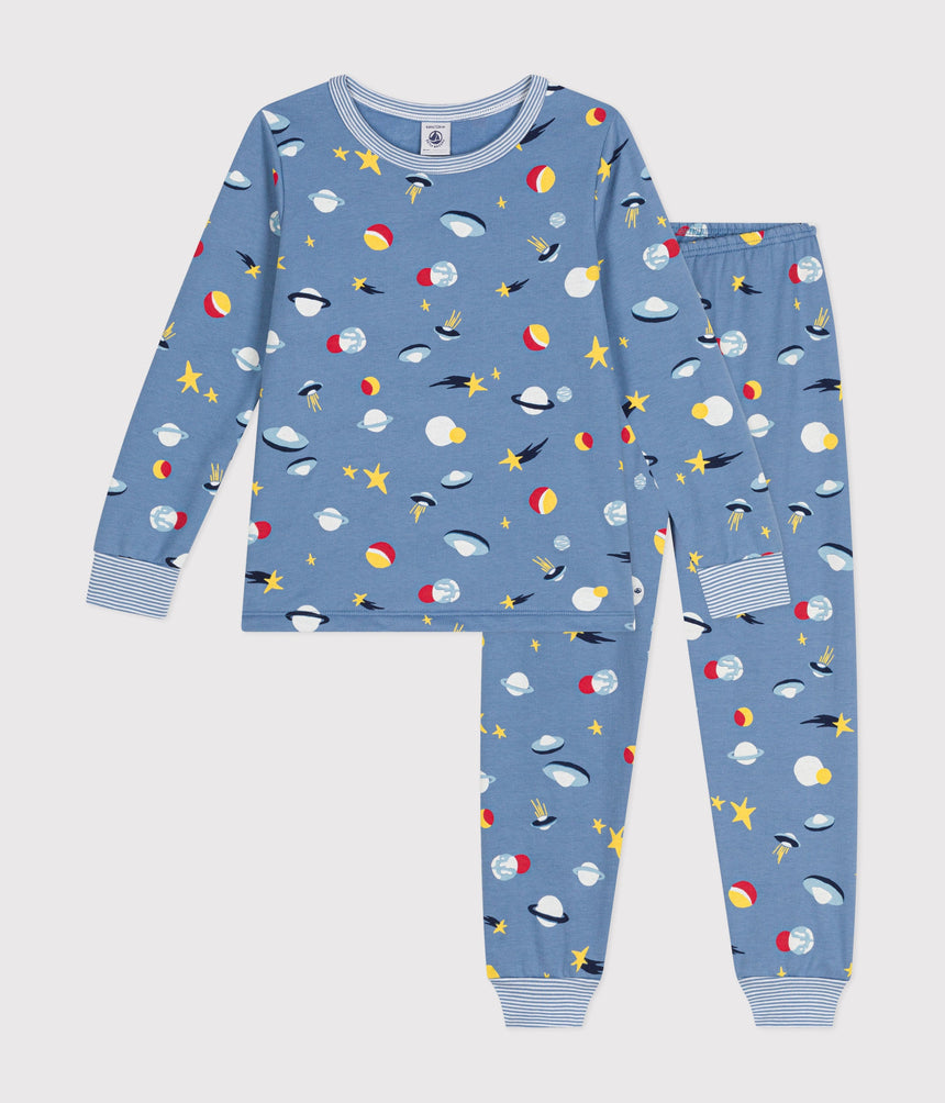 CHILDREN'S SPACE PRINT BRUSHED FLEECE PYJAMAS