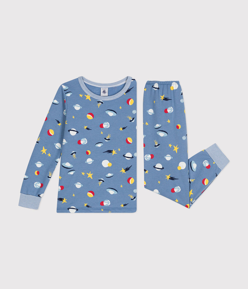 CHILDREN'S SPACE PRINT BRUSHED FLEECE PYJAMAS