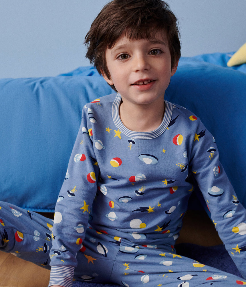 CHILDREN'S SPACE PRINT BRUSHED FLEECE PYJAMAS