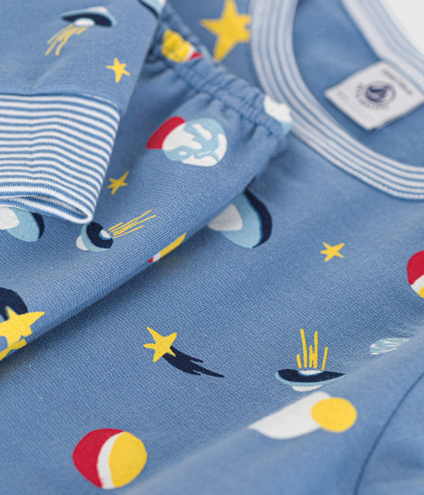 CHILDREN'S SPACE PRINT BRUSHED FLEECE PYJAMAS