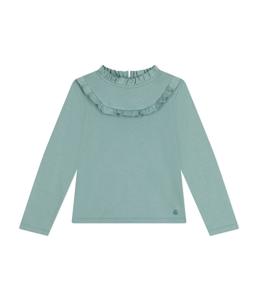 GIRLS LONG-SLEEVED RIBBED T-SHIRT