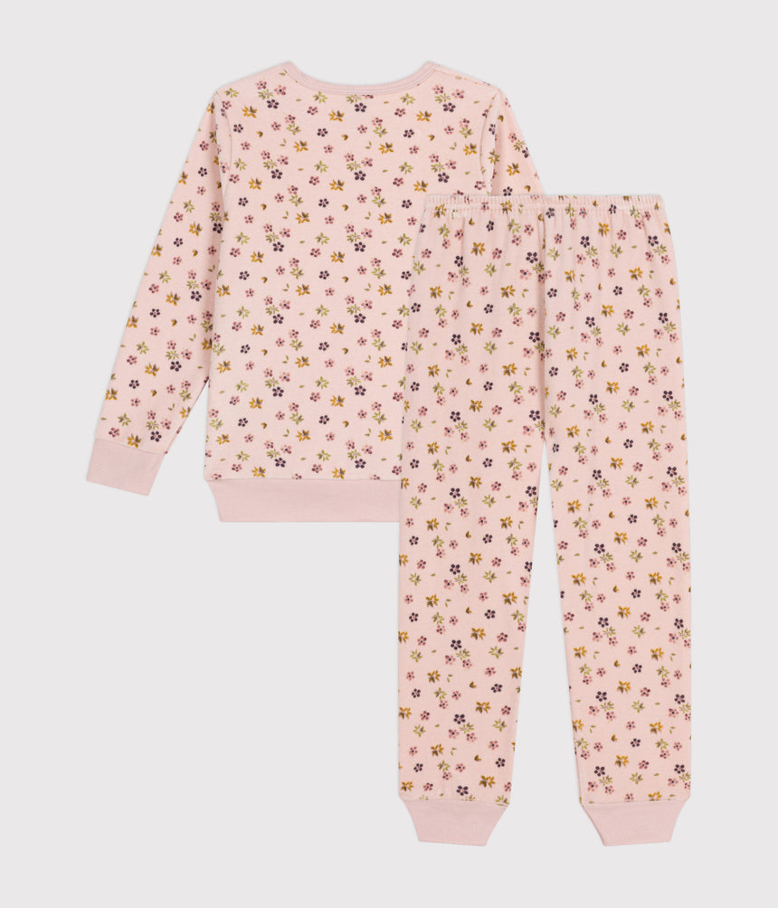 CHILDREN'S FLORAL PRINT VELOUR PYJAMAS