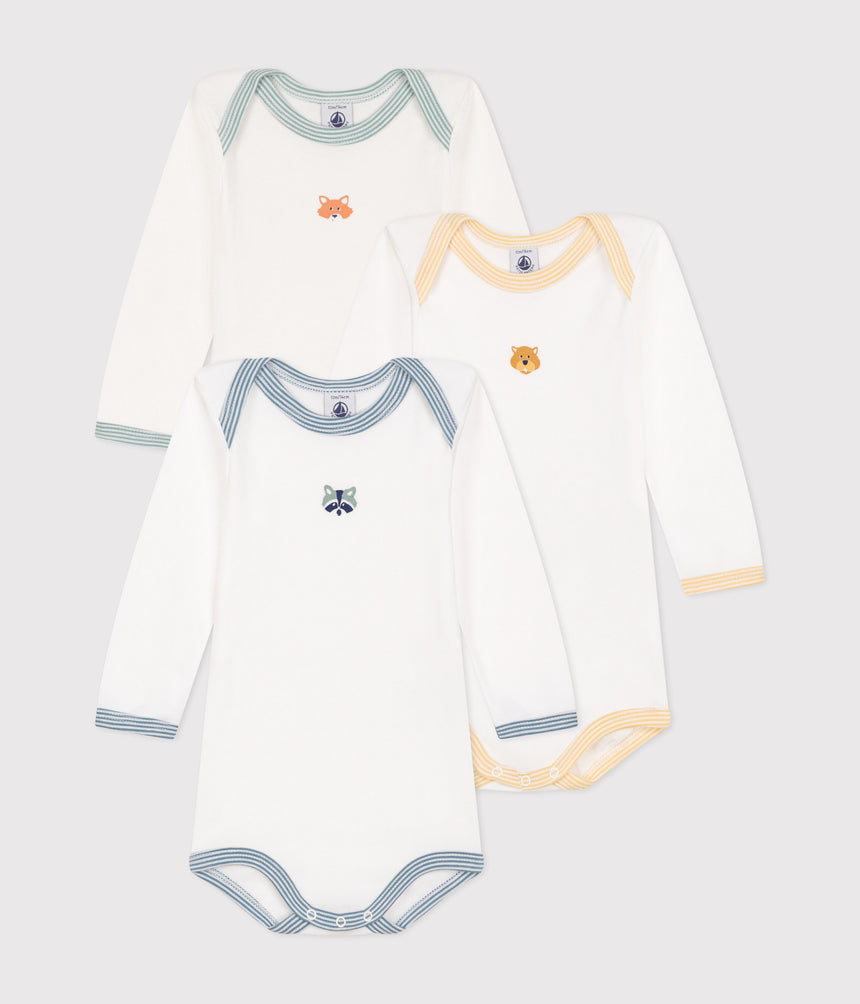 BABIES' LONG-SLEEVED BODYSUITS - 3-PACK