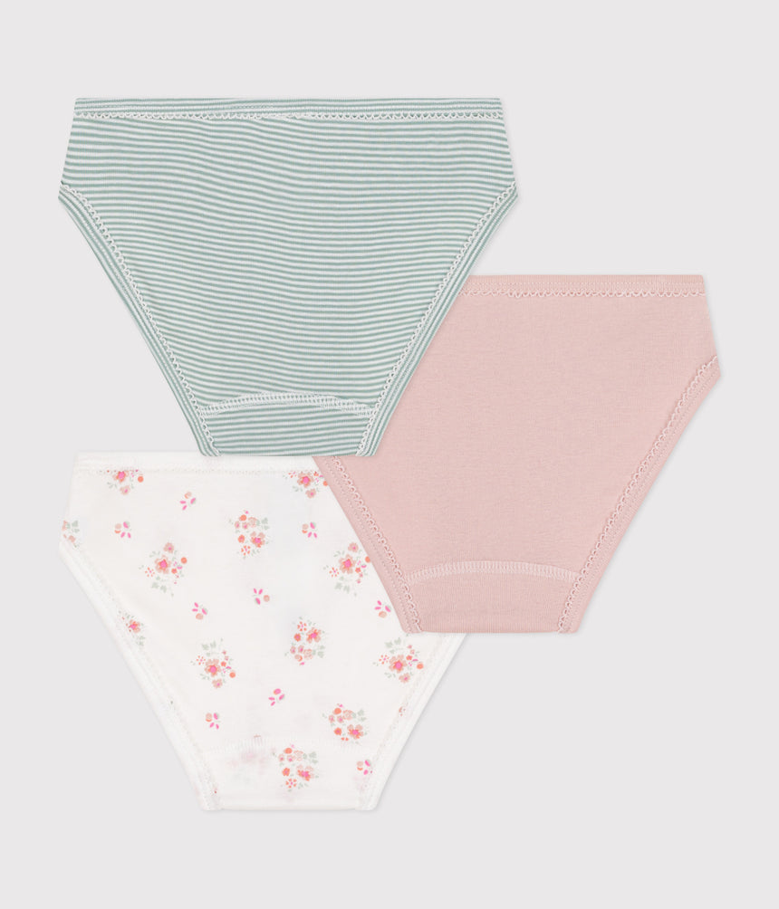 CHILDREN'S FLORAL COTTON BRIEFS - 3-PACK