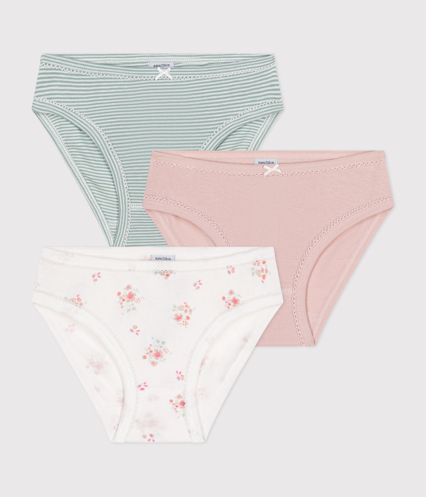 CHILDREN'S FLORAL COTTON BRIEFS - 3-PACK