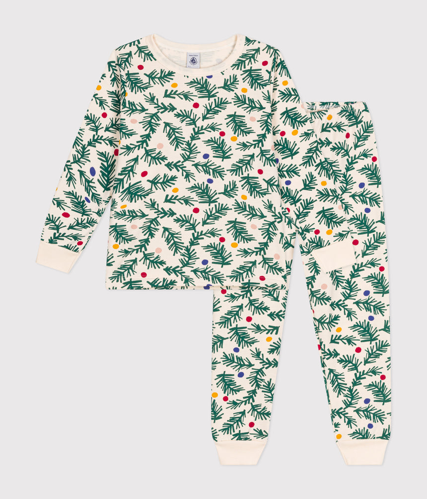 CHILDREN'S CHRISTMAS TREE PRINT PYJAMAS IN BRUSHED FLEECE