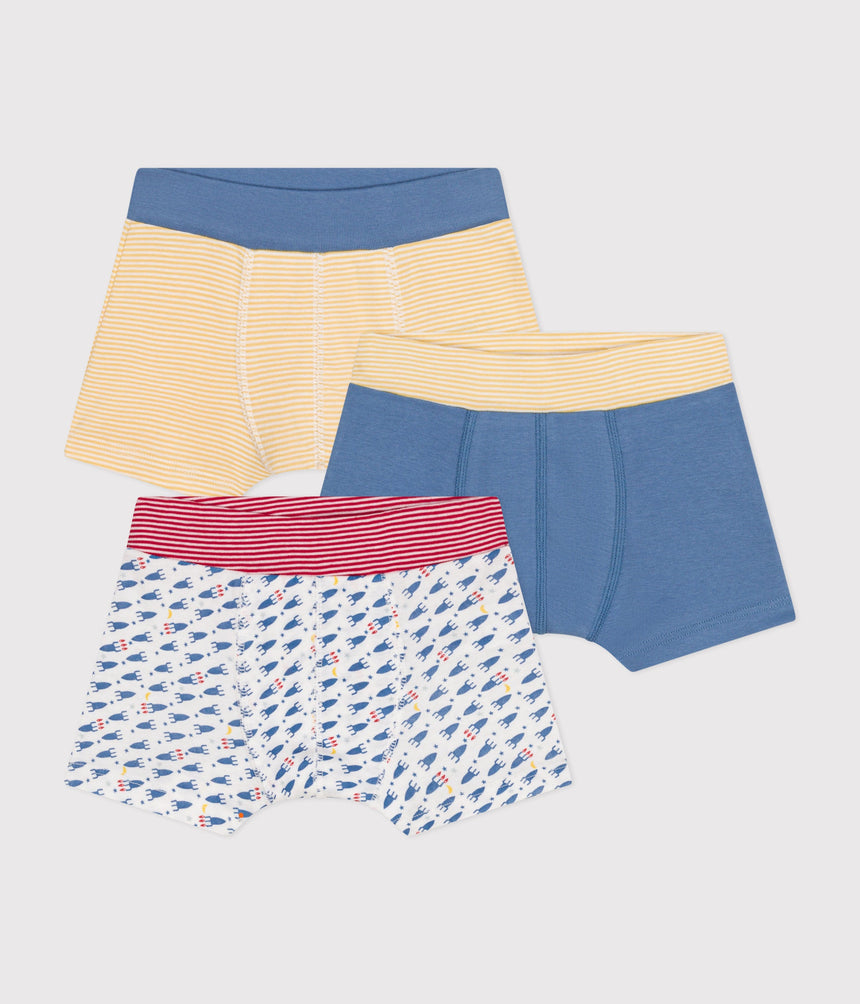 CHILDREN'S ROCKET PATTERN BOXERS - 3-PACK