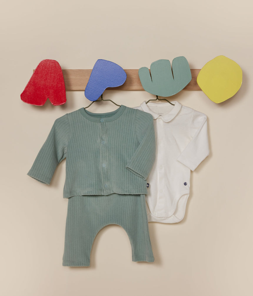 BABIES' 3-PIECE SET IN VELOUR