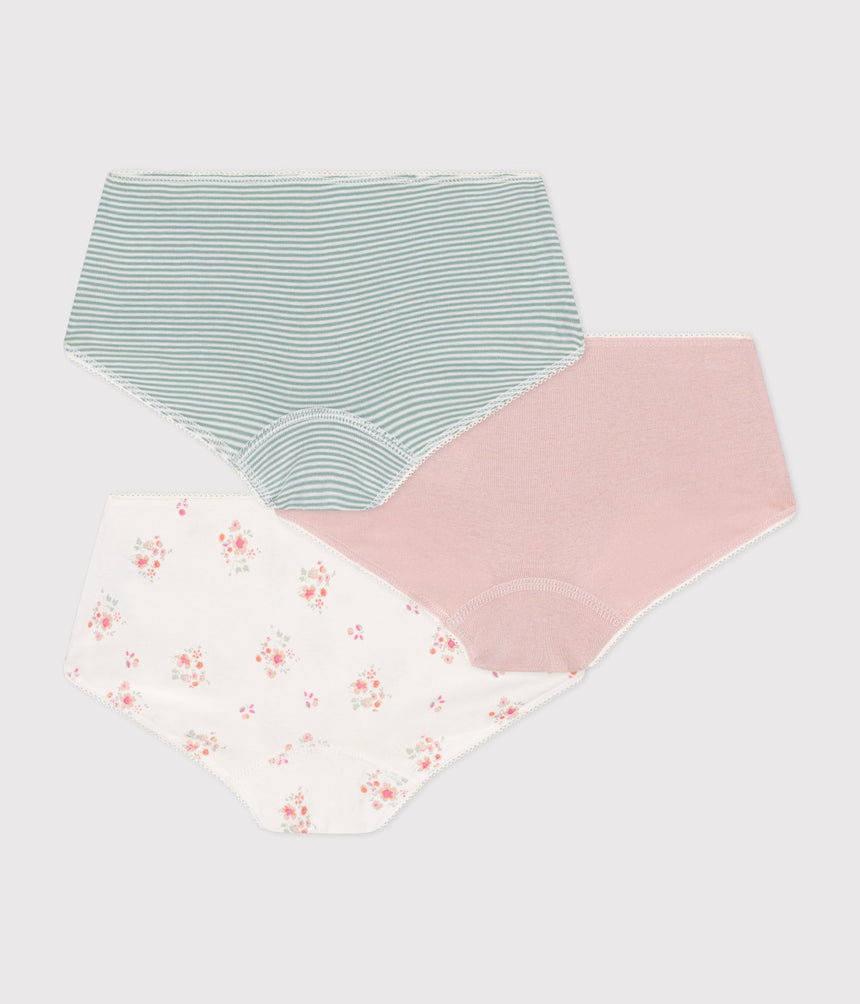 CHILDREN'S COTTON FLORAL-PATTERNED SHORTIES - 3-PACK