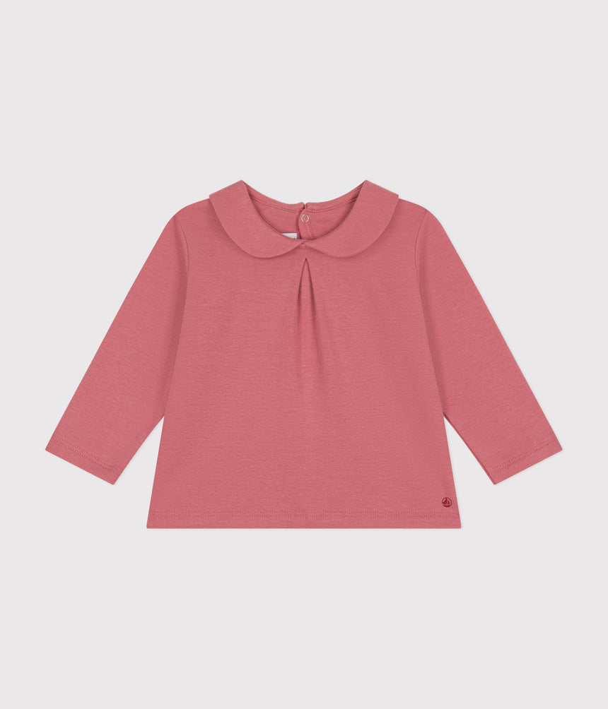 BABIES' COTTON BLOUSE WITH A COLLAR