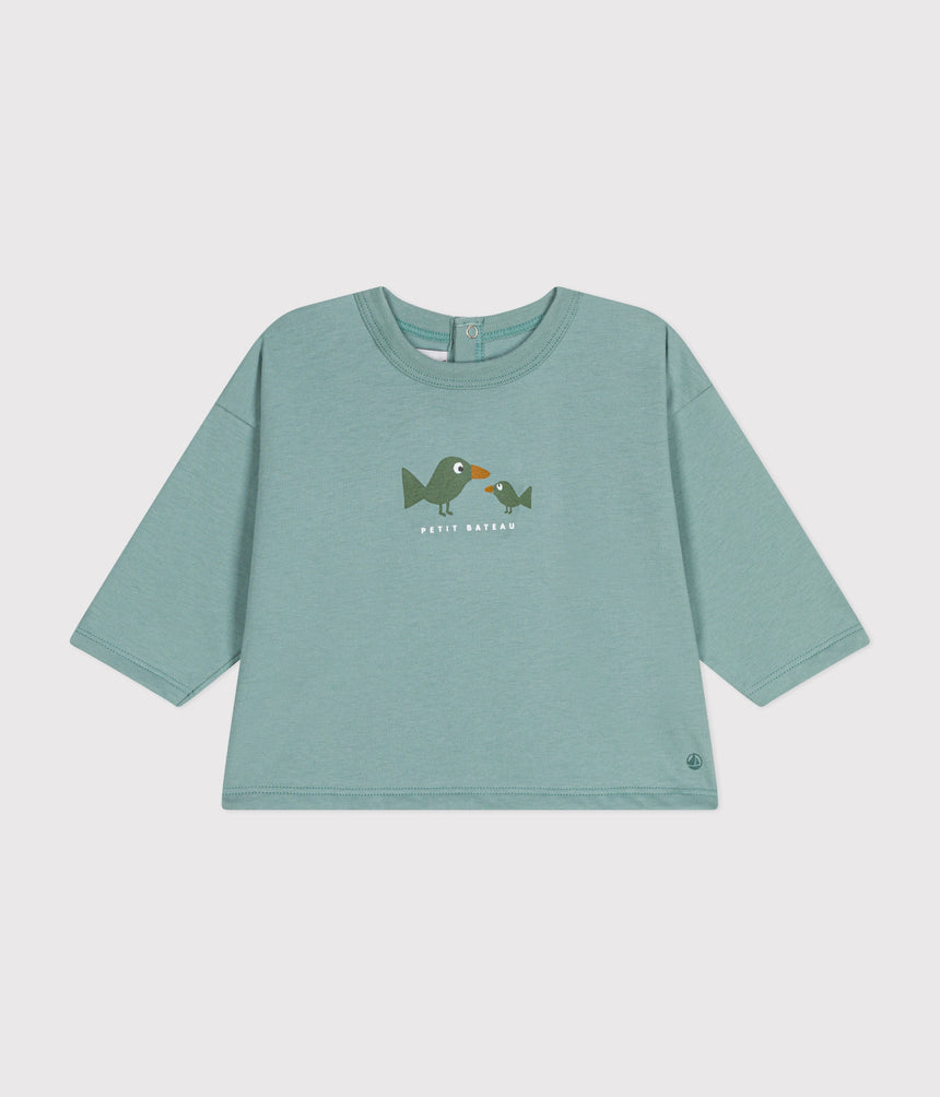 BABIES' LONG SLEEVED T-SHIRT IN FINE JERSEY