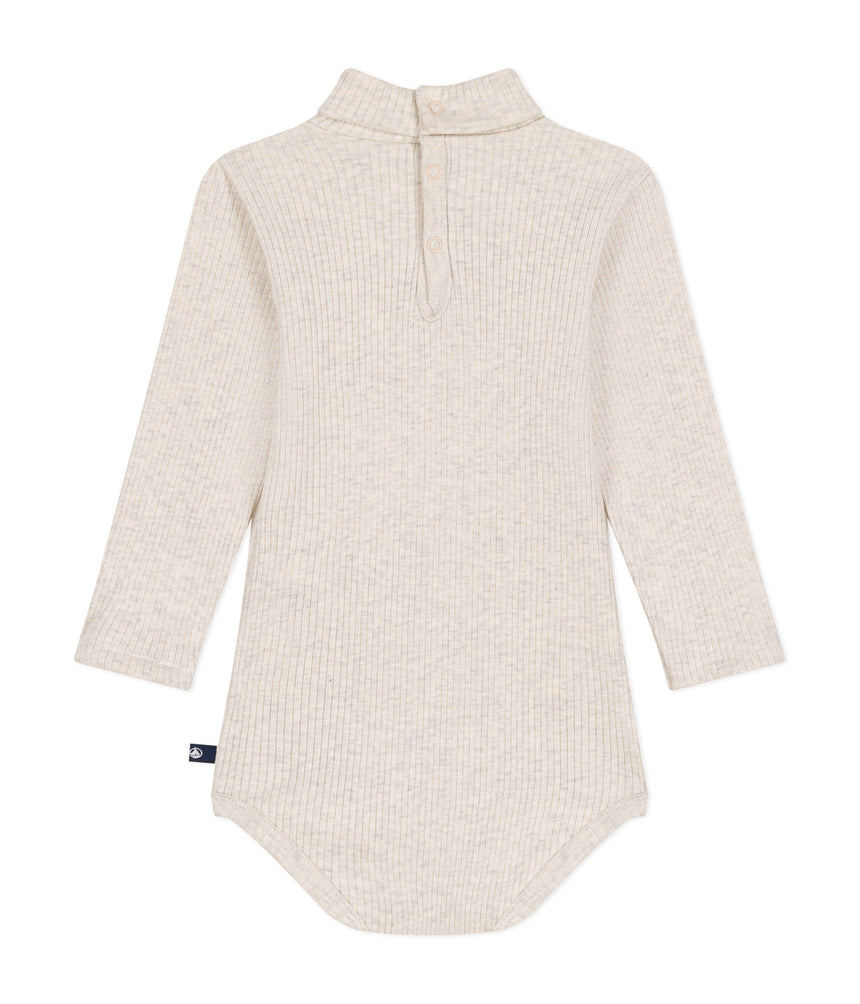 BABIES' LONG-SLEEVED ROLLNECK COTTON BODYSUIT