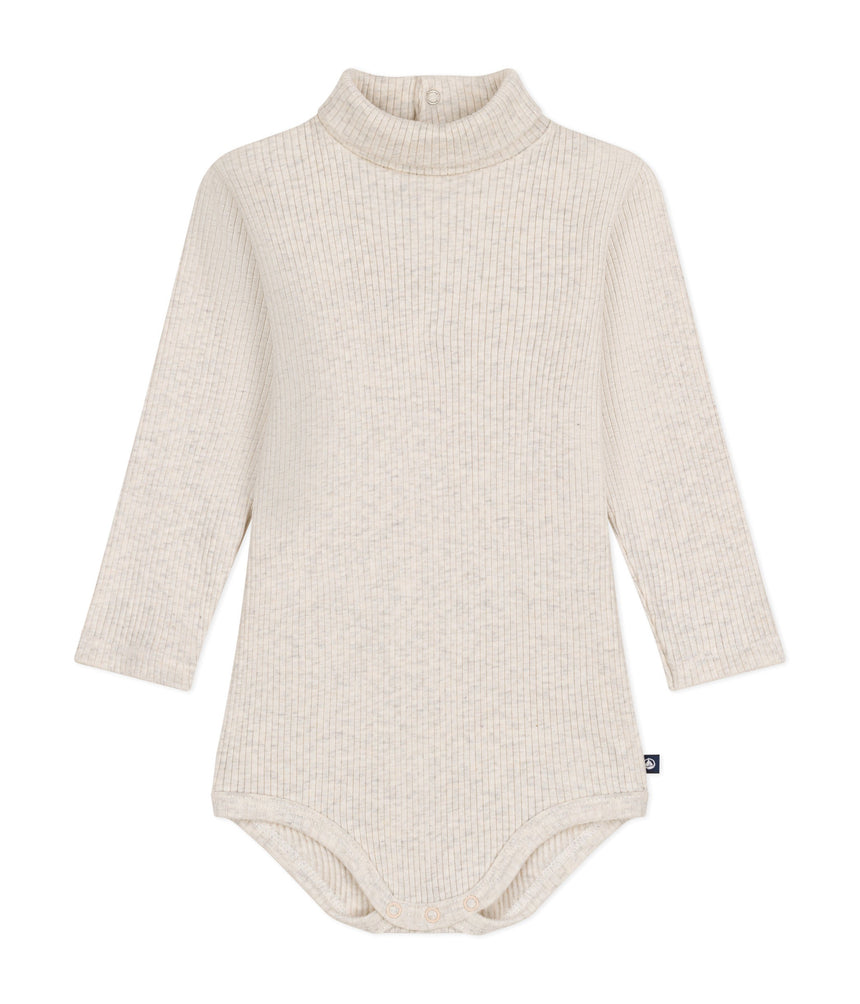 BABIES' LONG-SLEEVED ROLLNECK COTTON BODYSUIT