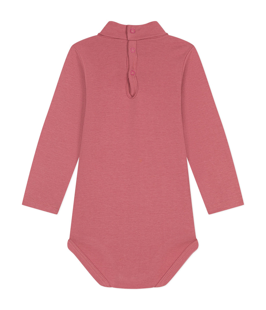 BABIES' LONG-SLEEVED ROLL NECK COTTON BODYSUIT