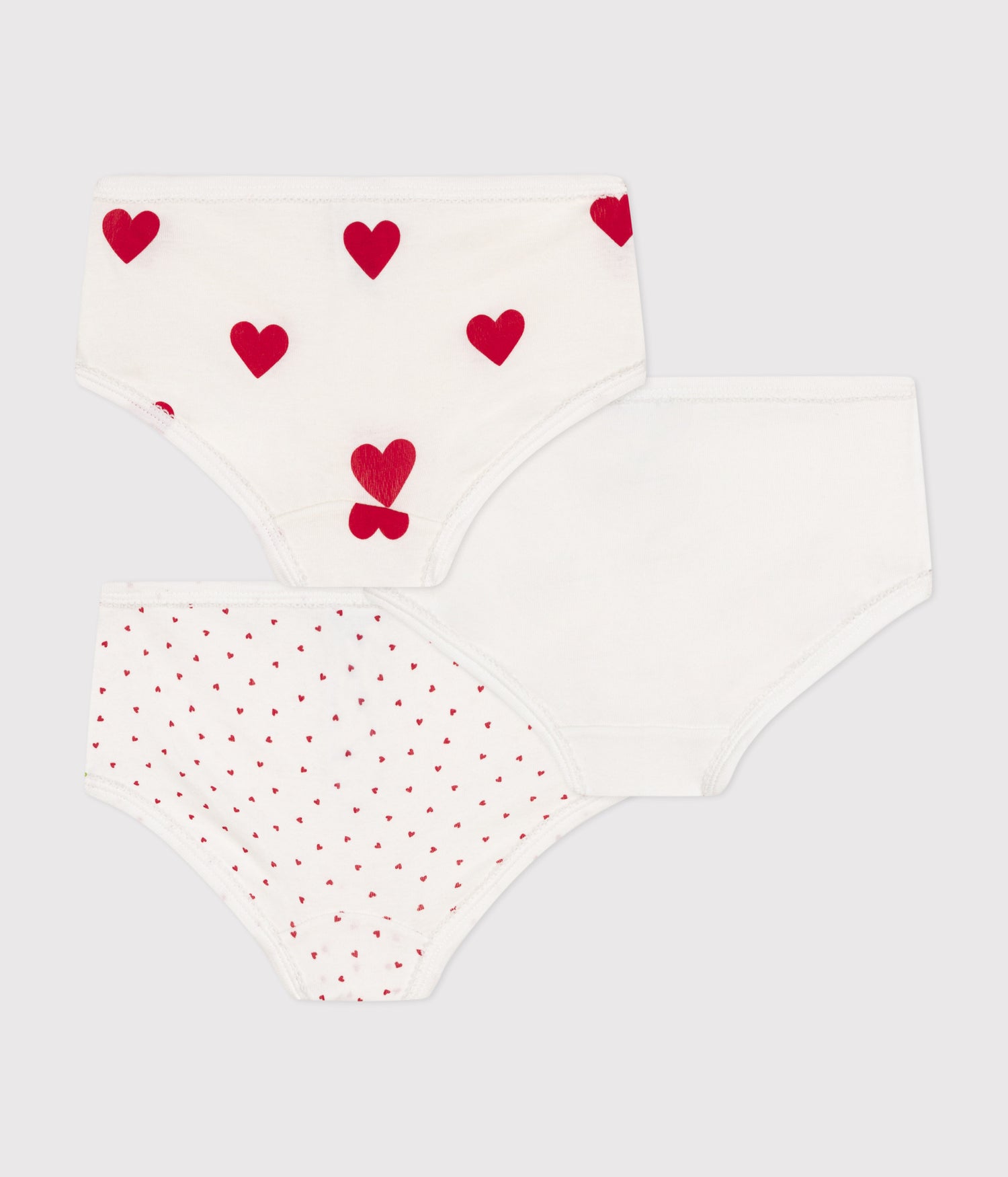 CHILDRENS HIGH-WAISTED COTTON HEART PATTERN KNICKERS -3-PACK CHILDRENS HIGH-WAISTED COTTON HEART PATTERN KNICKERS -3-PACK