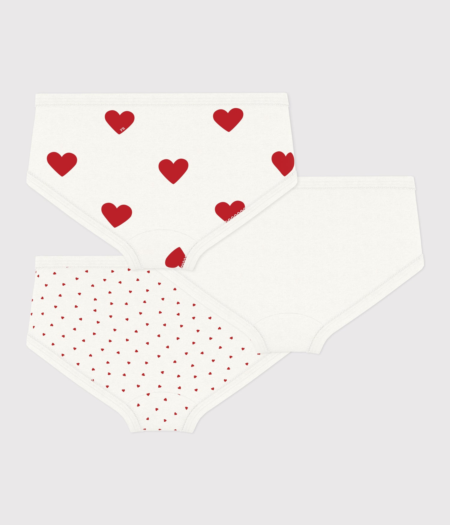 CHILDRENS HIGH-WAISTED COTTON HEART PATTERN KNICKERS -3-PACK CHILDRENS HIGH-WAISTED COTTON HEART PATTERN KNICKERS -3-PACK