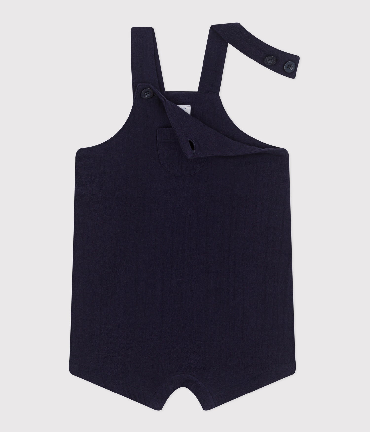 BABIES' SHORT-LEGGED PLAIN COTTON GAUZA DUNGAREES BABIES' SHORT-LEGGED PLAIN COTTON GAUZA DUNGAREES
