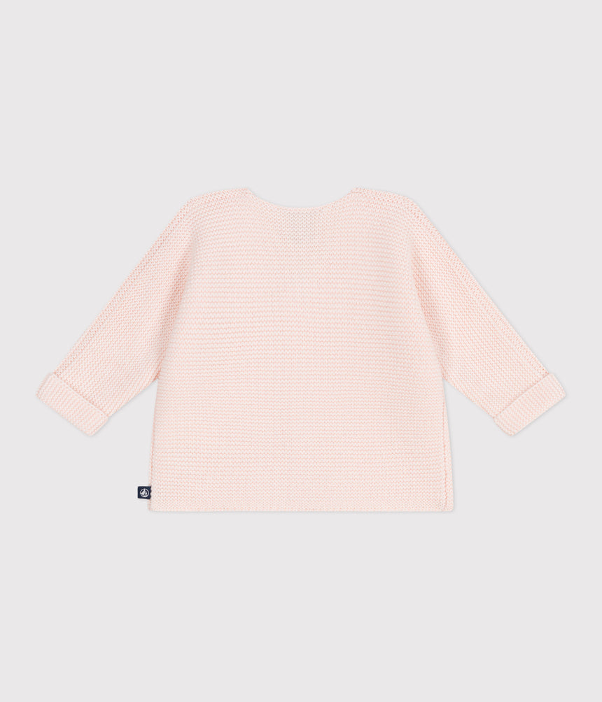BABIES MOSS STITCH COTTON CARDIGAN