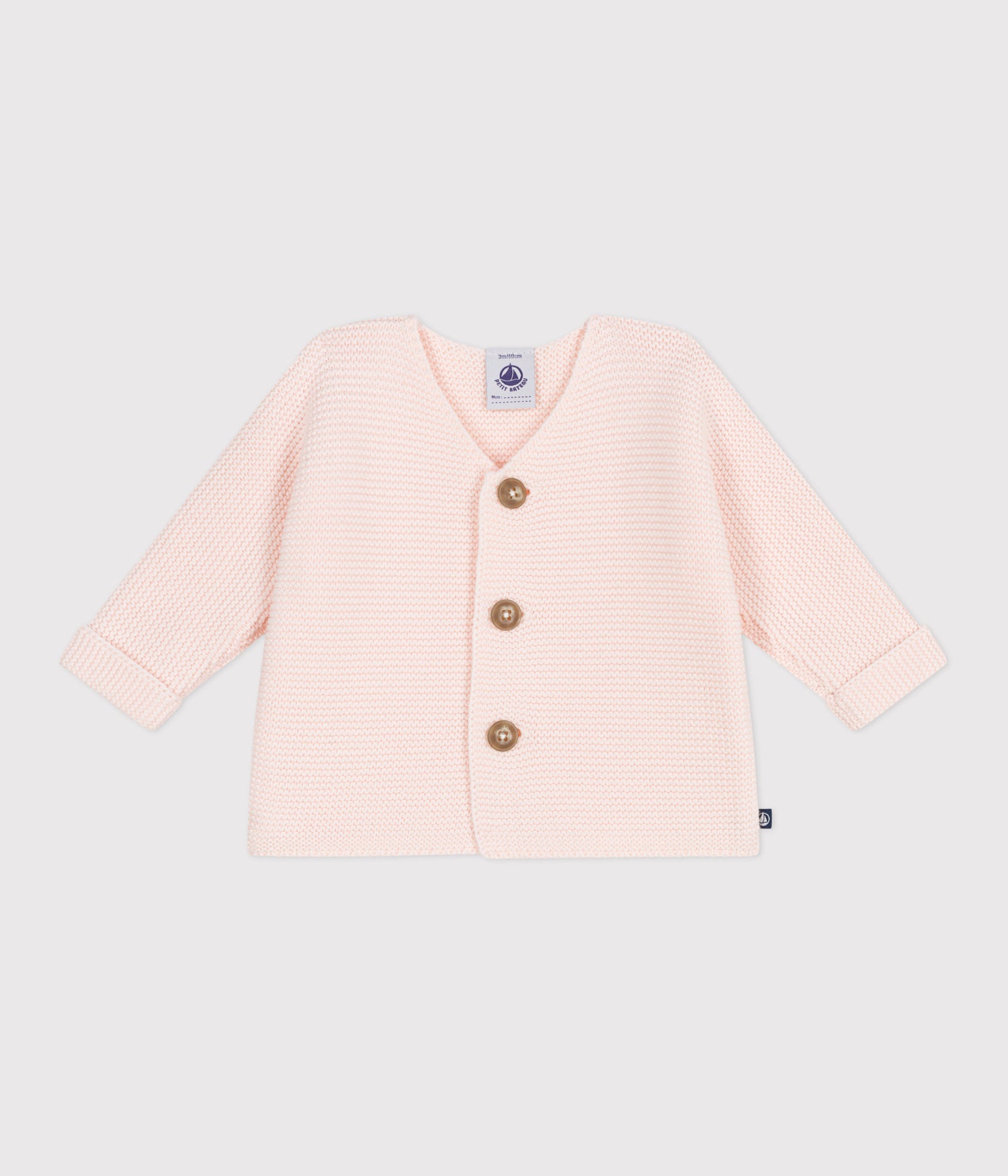 BABIES MOSS STITCH COTTON CARDIGAN BABIES MOSS STITCH COTTON CARDIGAN
