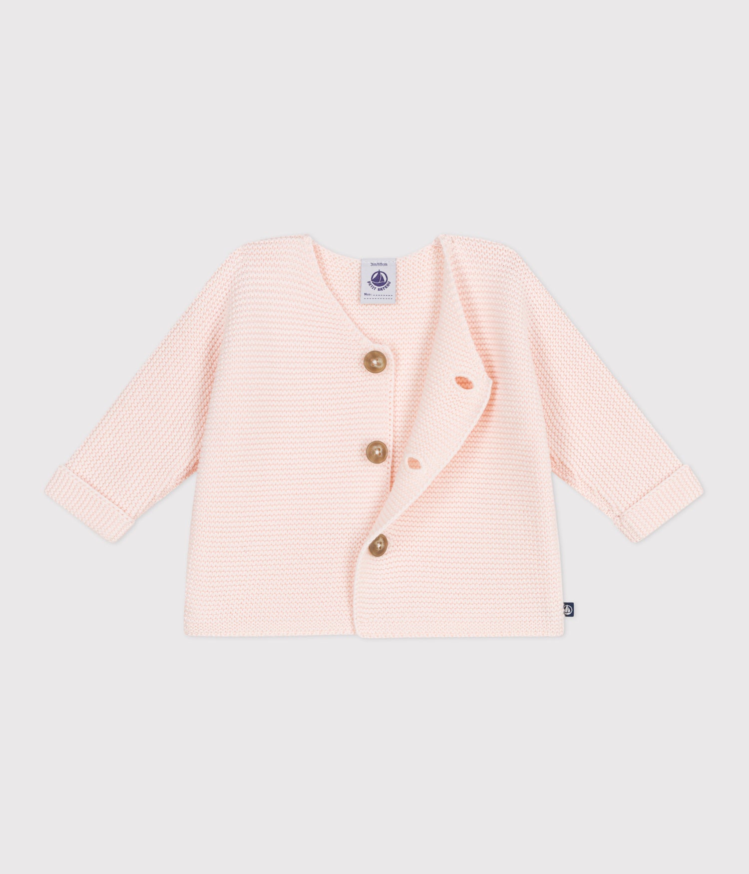 BABIES MOSS STITCH COTTON CARDIGAN BABIES MOSS STITCH COTTON CARDIGAN