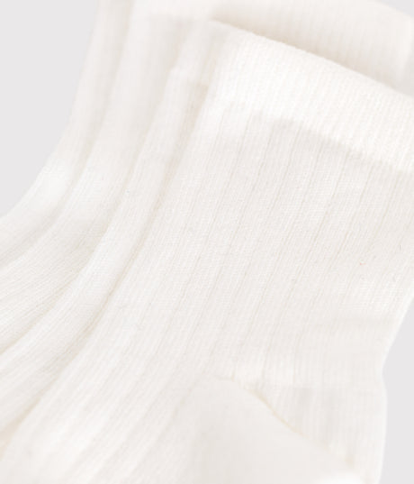 2 PAIRS OF BABIES' PLAIN COTTON SOCKS