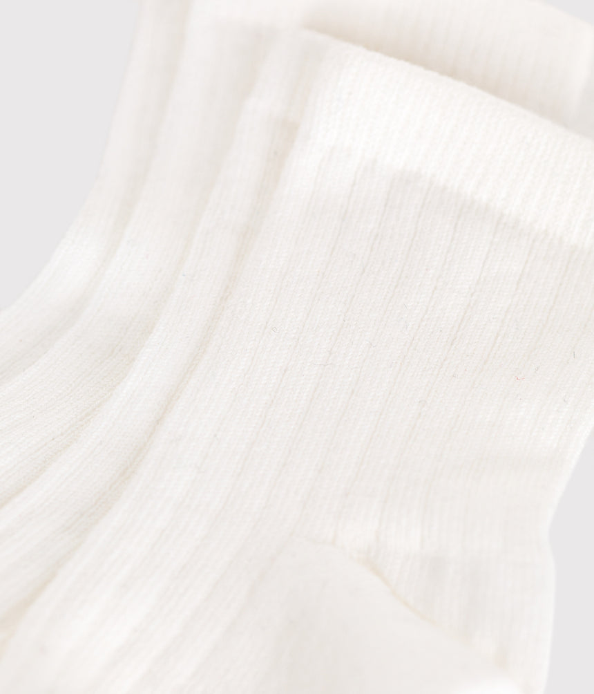 2 PAIRS OF BABIES' PLAIN COTTON SOCKS