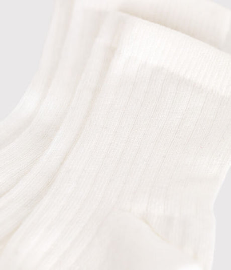 PACK OF SOLID-COLOR COTTON BABY SOCKS WITH RIBBED CUFFS