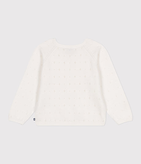 CHILDERNS COTTON CARDIGAN WITH A DECORATIVE STITCH PATTERN