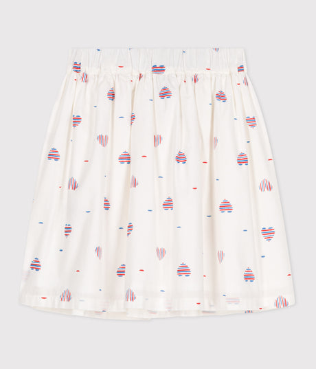 CHILDREN'S HEART-PATTERNED COTTON SKIRT