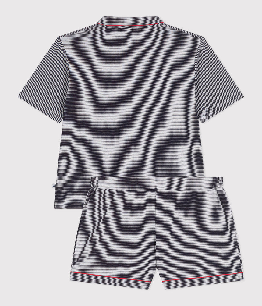 WOMEN'S STRIPED BUTTONED COTTON SHORTS PAJAMS